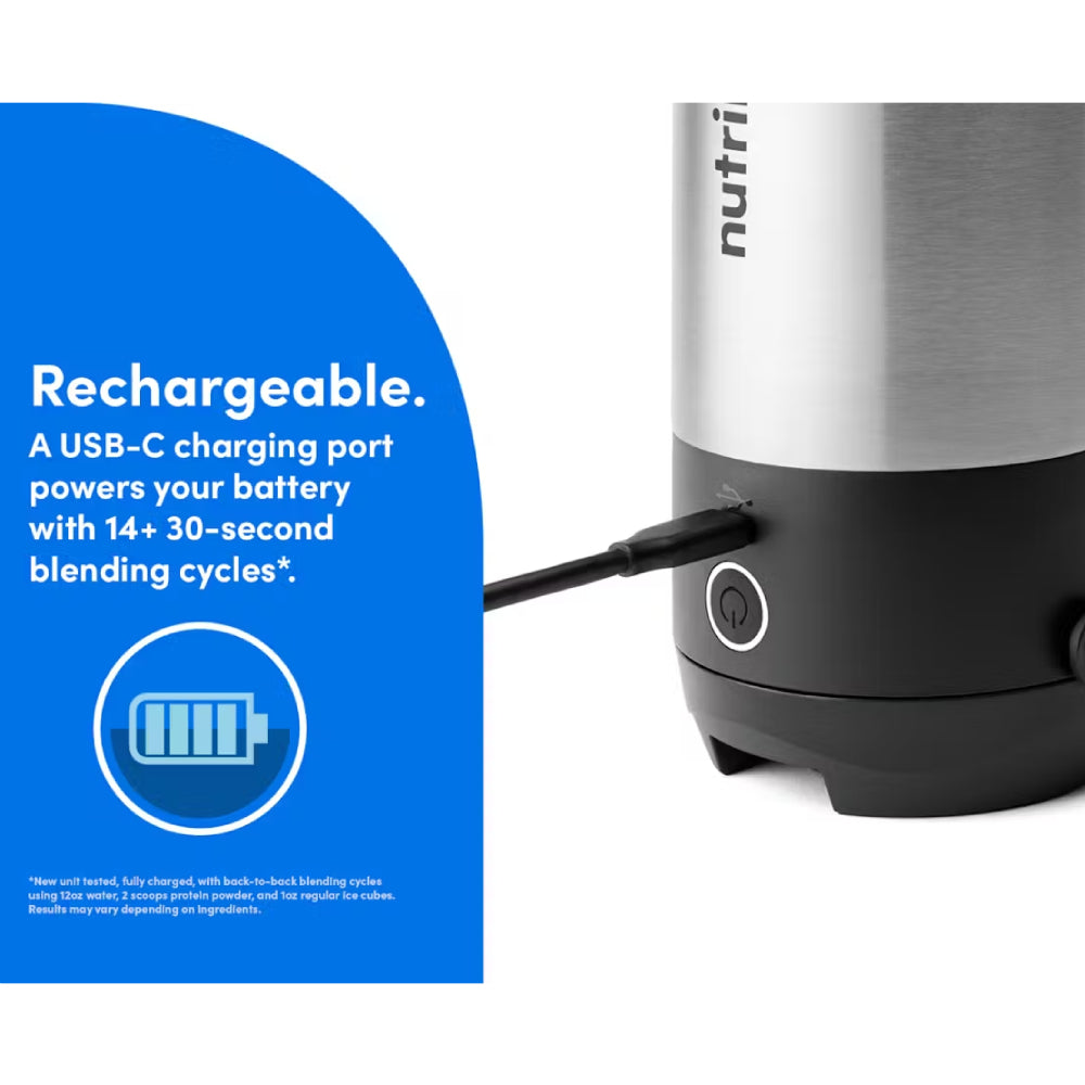 Nutribullet NBPB50350SS Flip Insulated Portable Blender - Stainless Steel