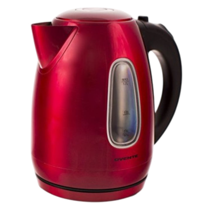Ovente KS96R 1.7L Stainless Steel Cordless Electric Kettle - Red