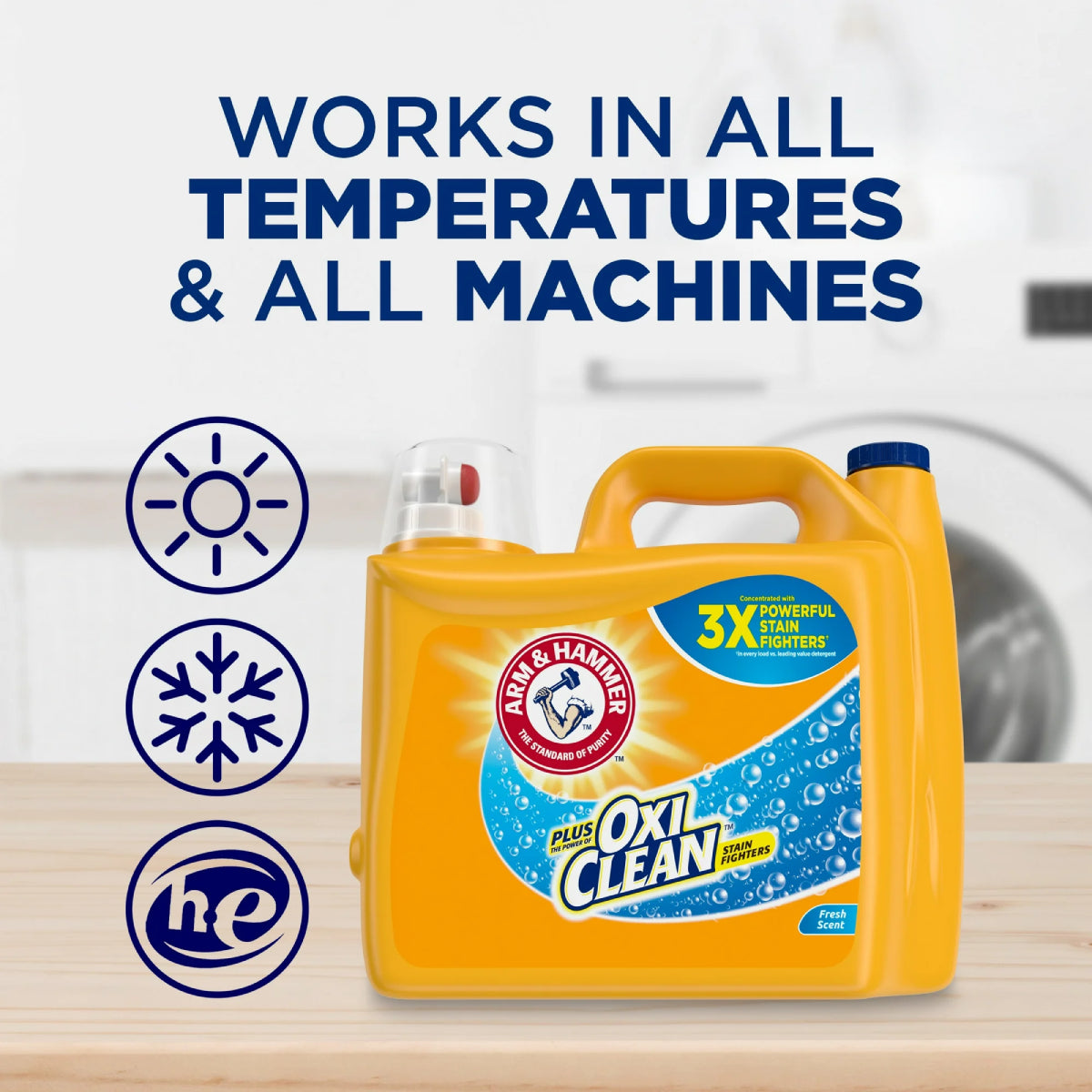 Arm & Hammer 138 oz Plus OxiClean Liquid Laundry Detergent with Strain Fighters