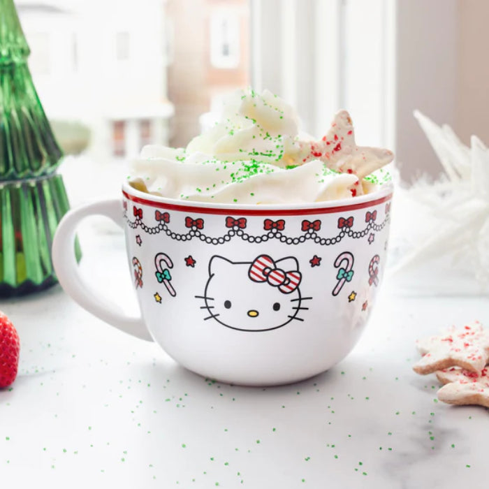 Sanrio Hello Kitty Holiday 24 oz Ceramic Soup Mug - White