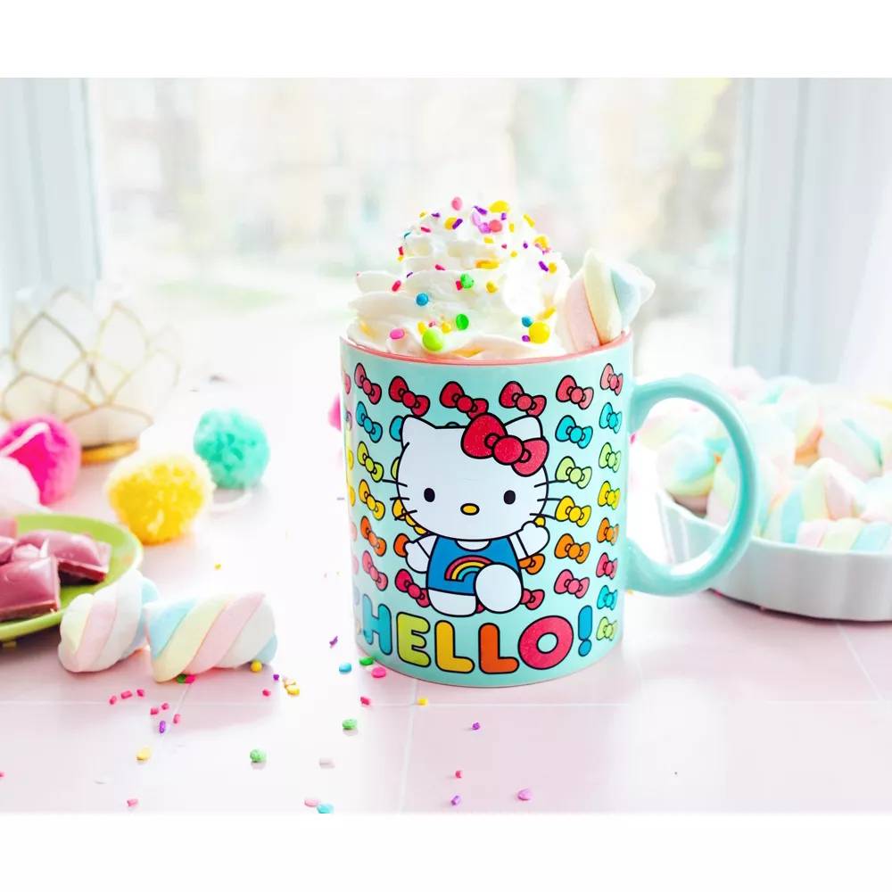 Sanrio Hello Kitty 20 oz Ceramic Rainbow Mug - Multicolor