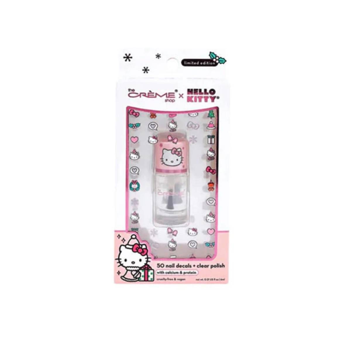 The Creme Shop X Hello Kitty 50 Nail Decals with Clear Polish - Pink