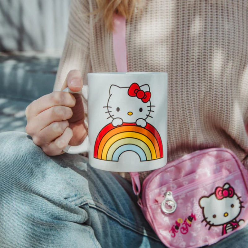 Sanrio Hello Kitty Rainbow Peek 20 oz Ceramic Mug - Multicolor