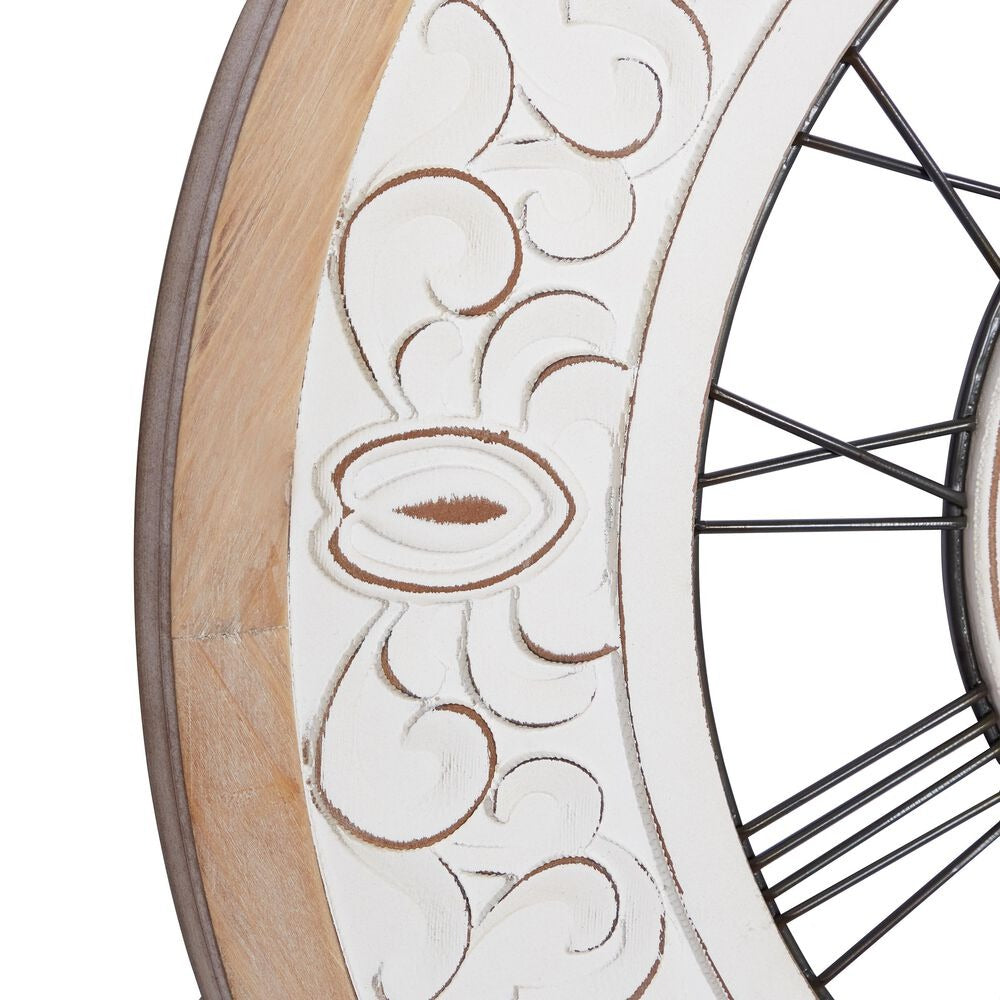 Metal Wood Wall Clock