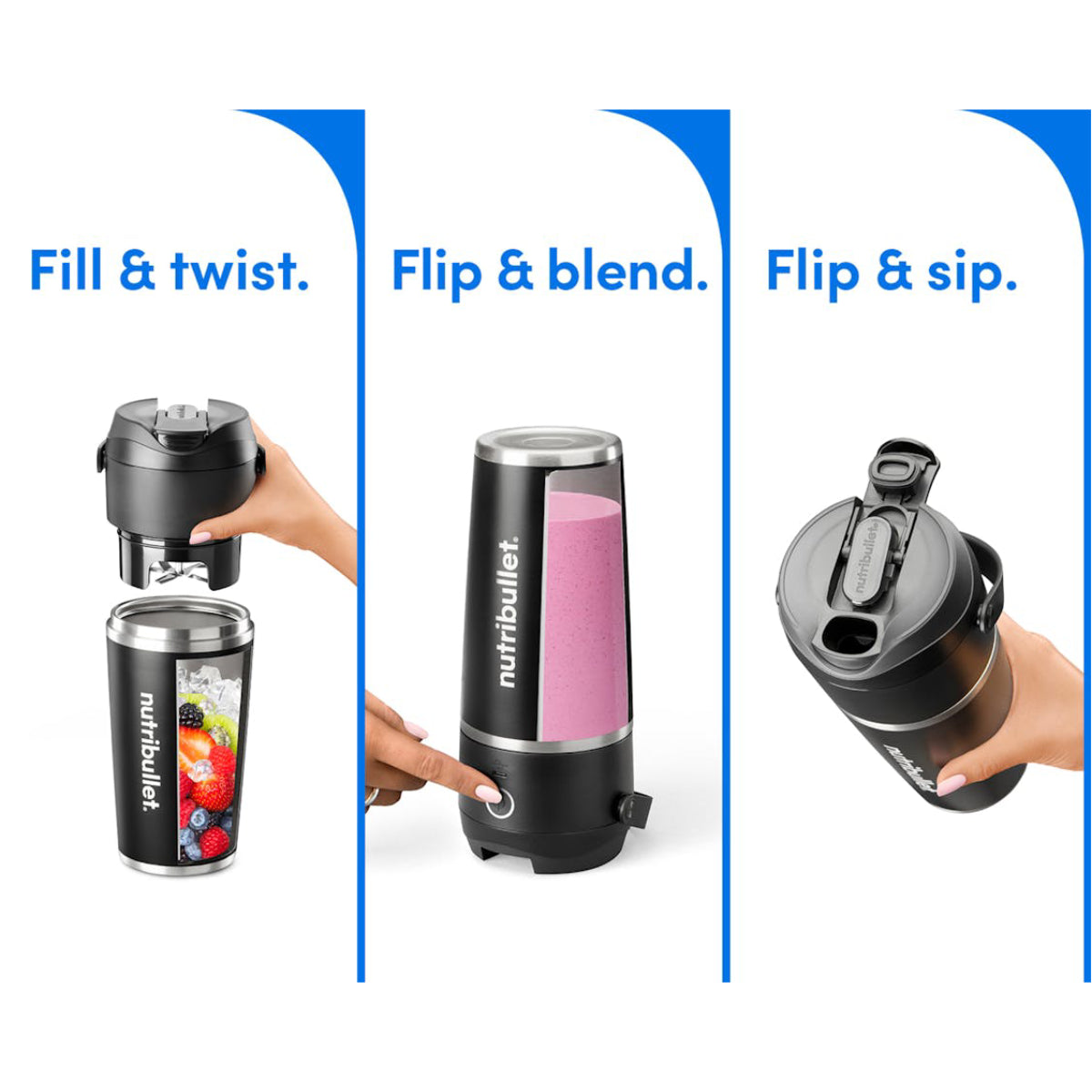 Nutribullet NBPB50350AK Flip Insulated Portable Blender - Black