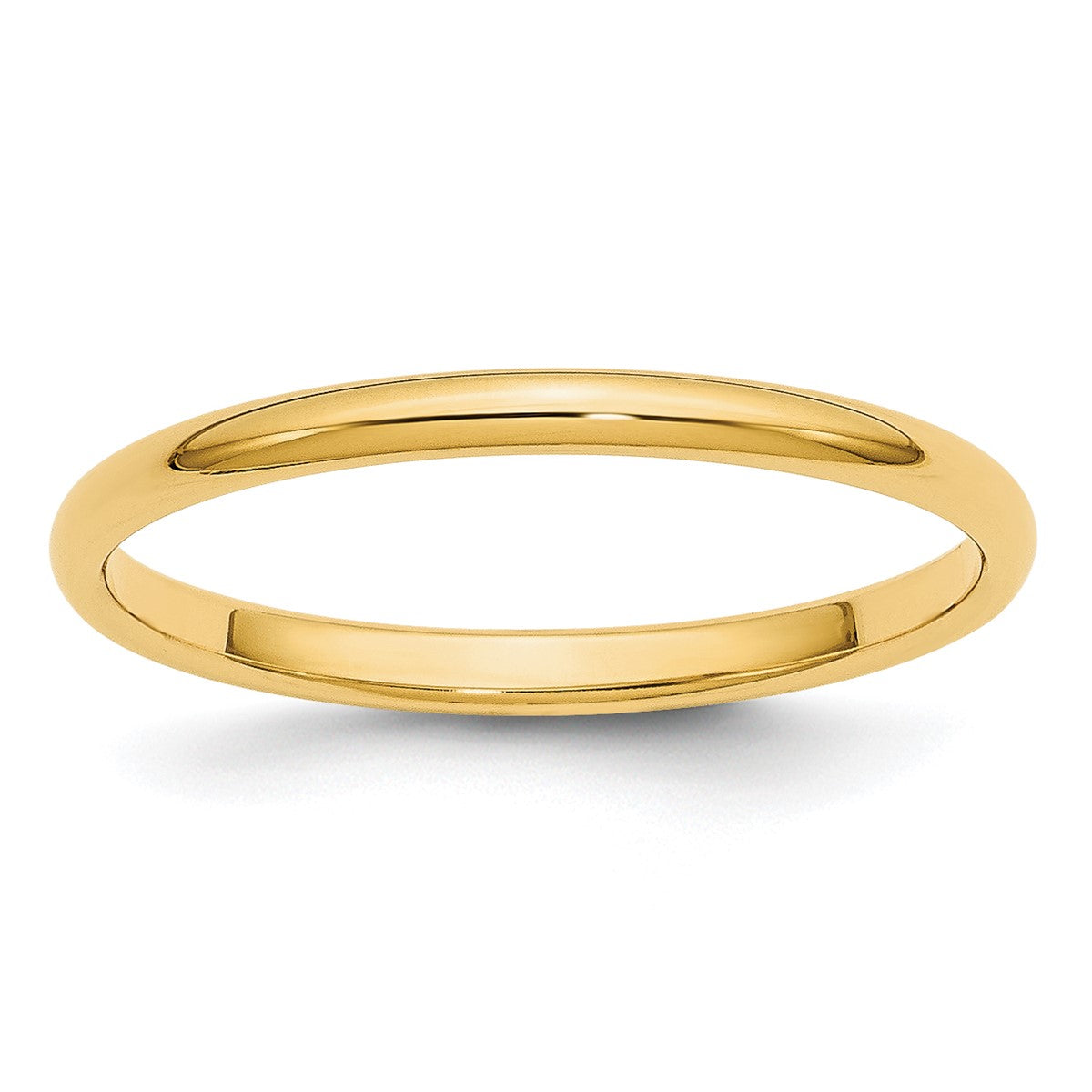 14K Yellow Gold Unisex Half Round Band Ring