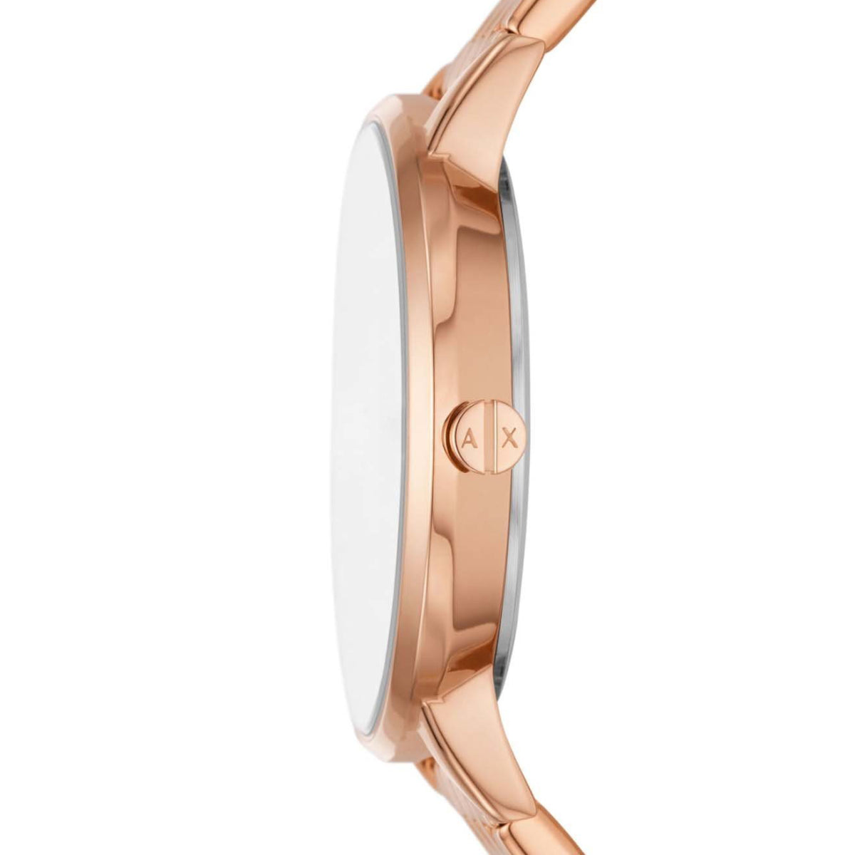 Armani Exchange Women's 36mm Rose Gold-Tone Bracelet Watch with Necklace - White Dial