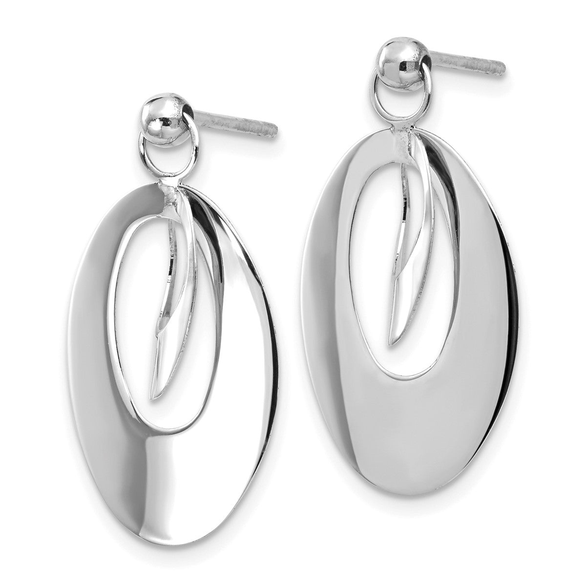 14K Leslie's Women's Reversible Post Drop and Dangle Earrings in Rhodium Plating-over 14K White Gold