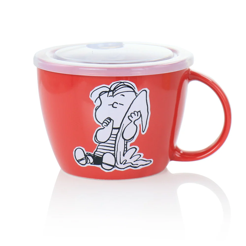 Peanuts 129409 70th Anniversary 23.5 oz Soup Bowl With Vented Lids (4 Piece) - Set
