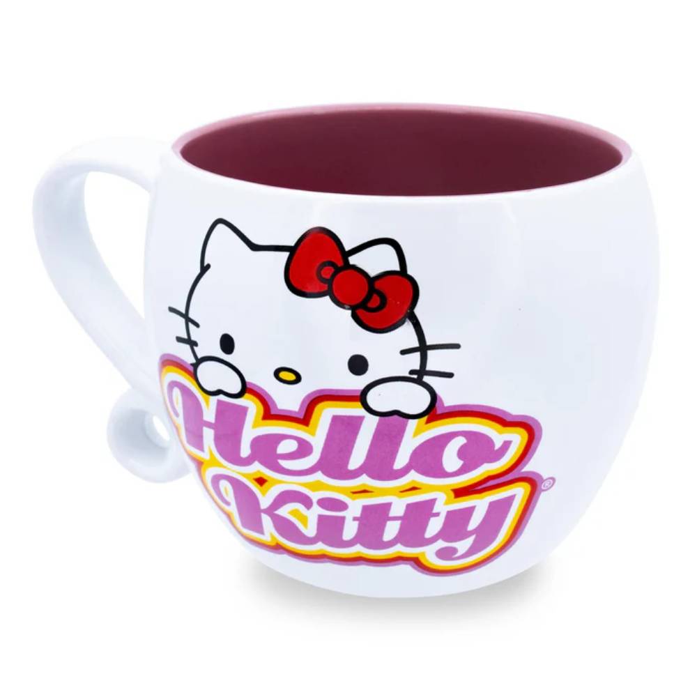 Sanrio Hello Kitty 16 oz Ceramic Coffee Cup With Loop Handle - White