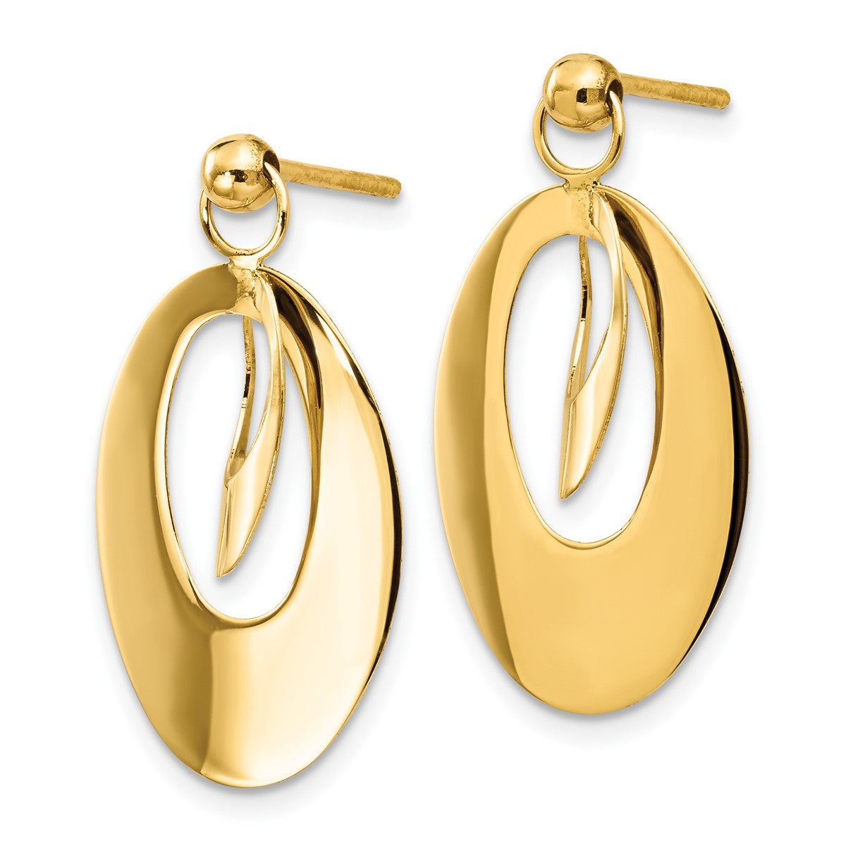 14K Leslie's Women's Reversible Post Drop and Dangle Earrings in 14K Yellow Gold