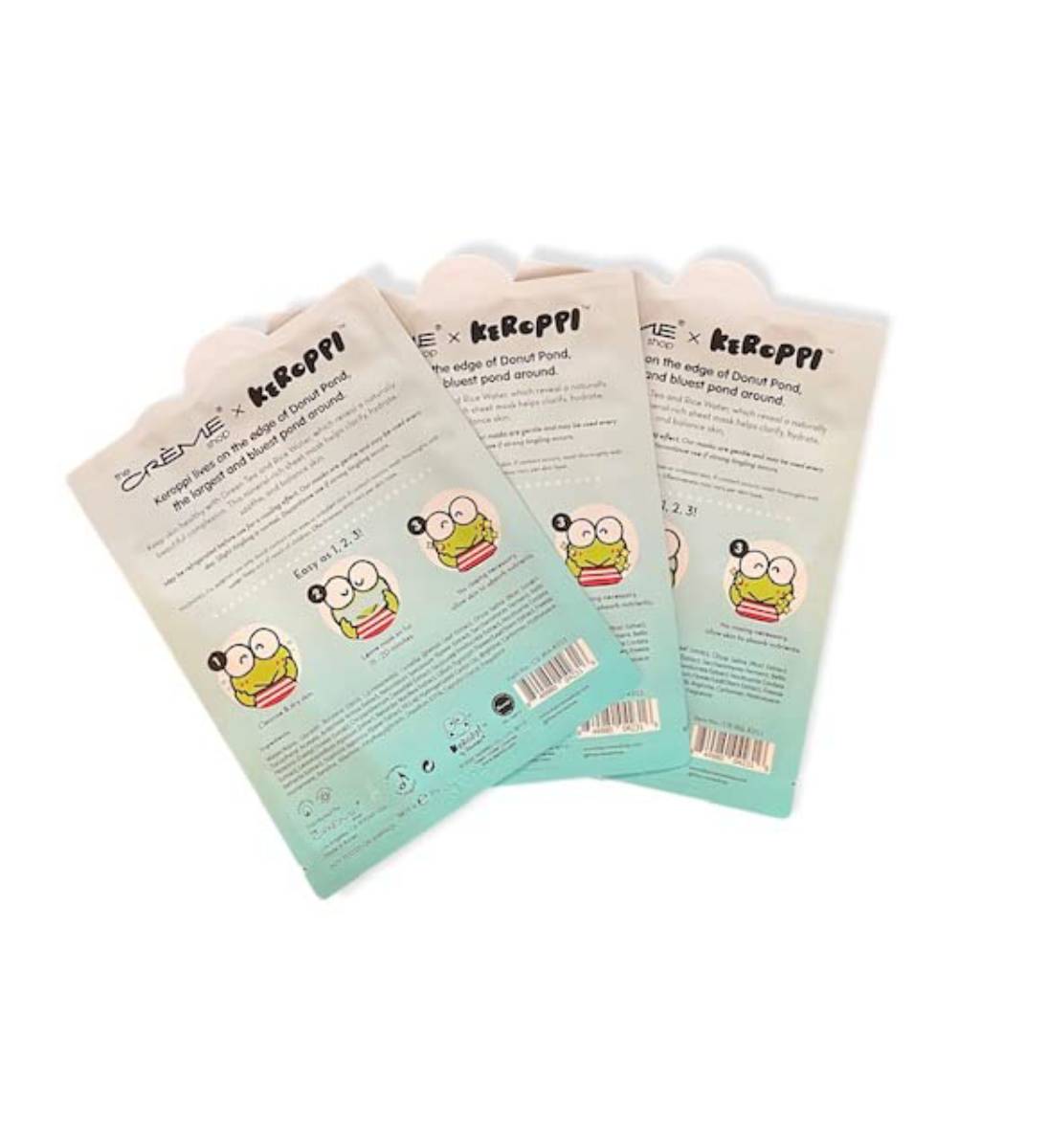 The Creme Shop Keroppi Sooper Soothe Sheet Mask (Pack of 3)