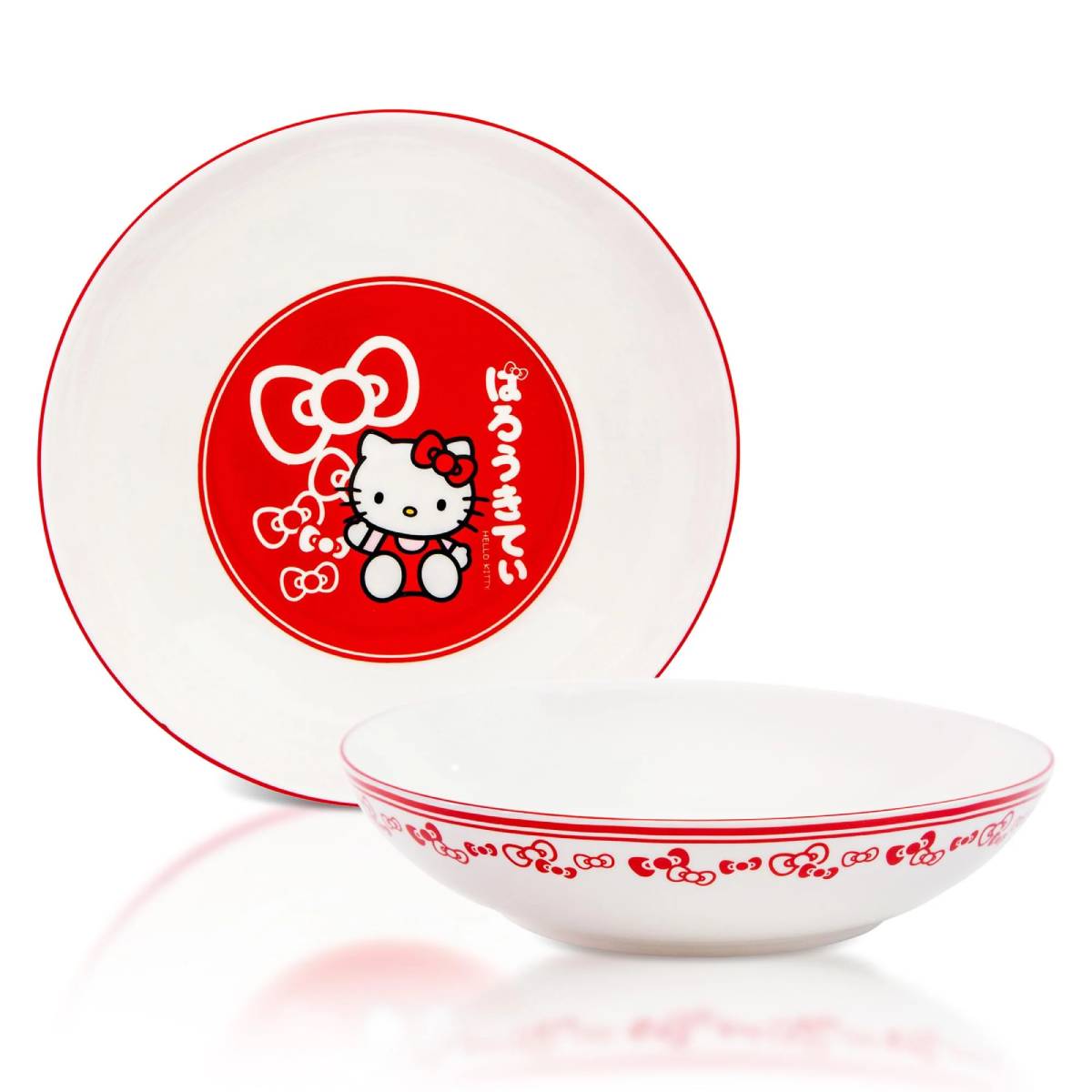 Sanrio Hello Kitty 9" Ceramic Coupe Dinner Bowl - Red