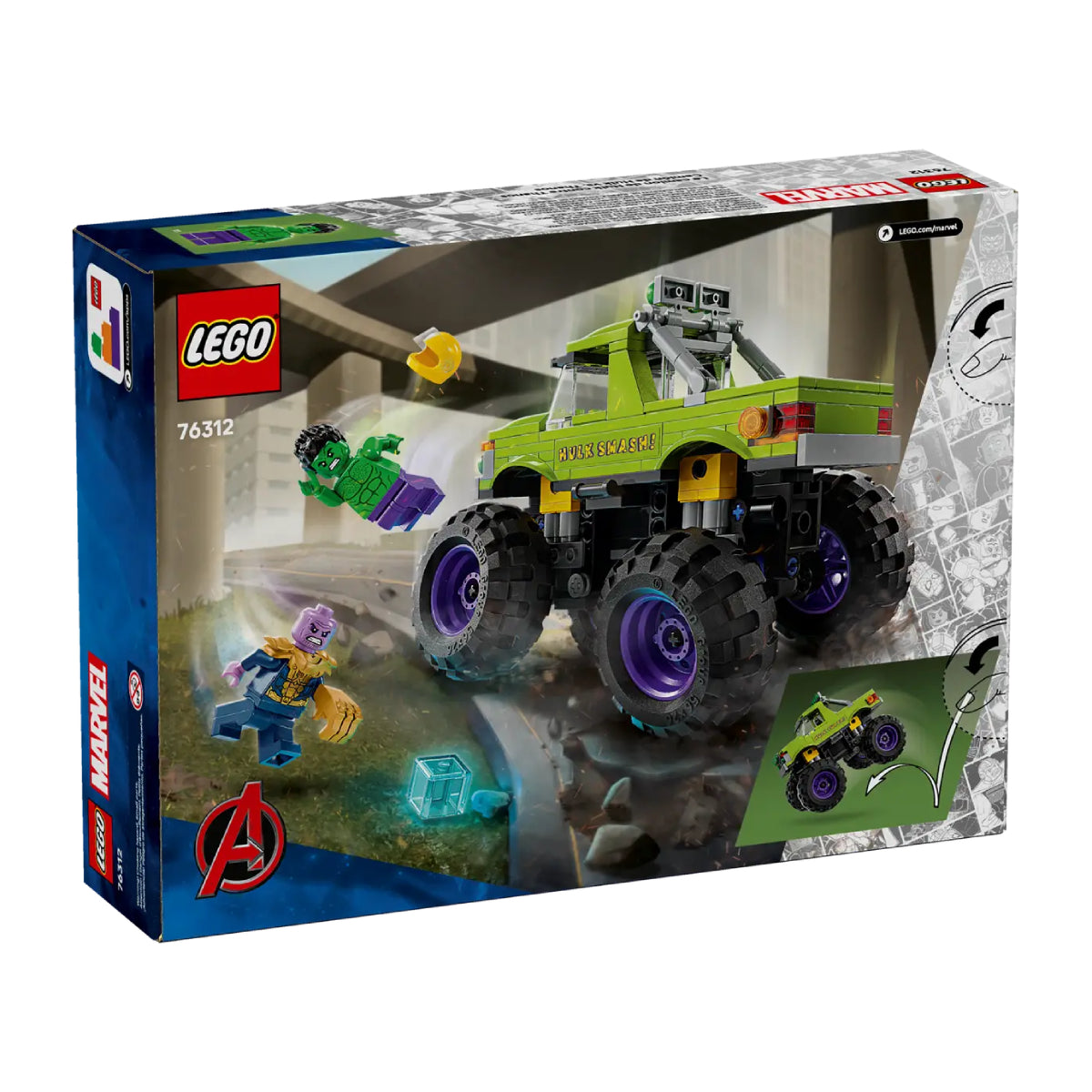 LEGO Marvel The Hulk Truck vs Thanos Building Toy Set (229-Pieces)