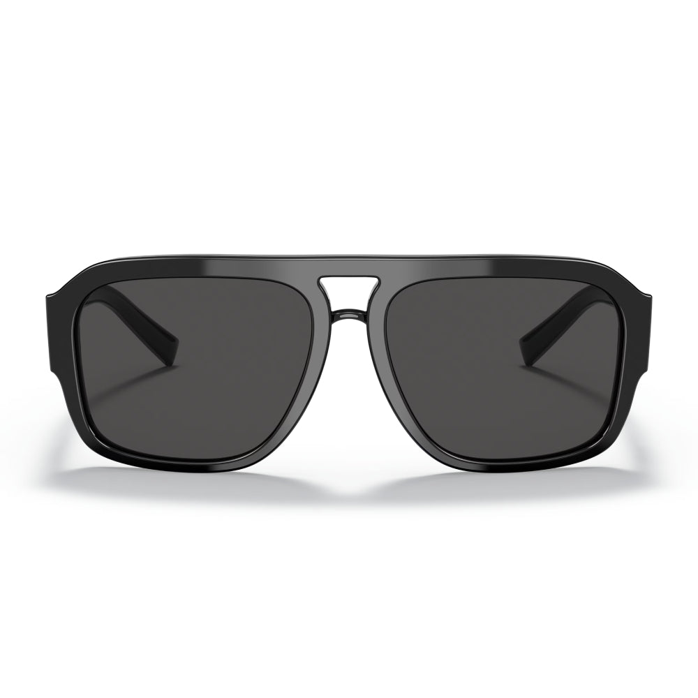 Dolce & Gabbana Men's DG4403 Pilot Solid Color Sunglasses - Black/Dark Gray