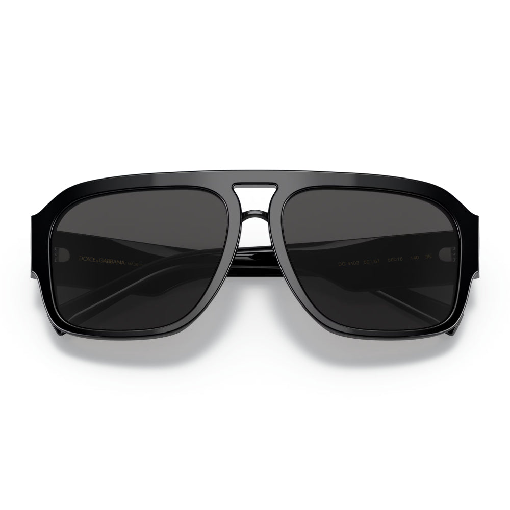 Dolce & Gabbana Men's DG4403 Pilot Solid Color Sunglasses - Black/Dark Gray