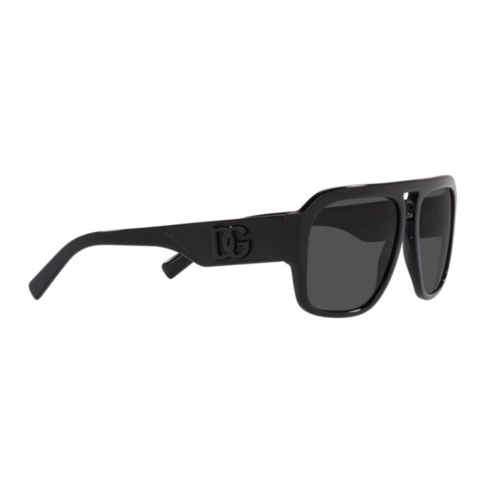 Dolce & Gabbana Men's DG4403 Pilot Solid Color Sunglasses - Black/Dark Gray