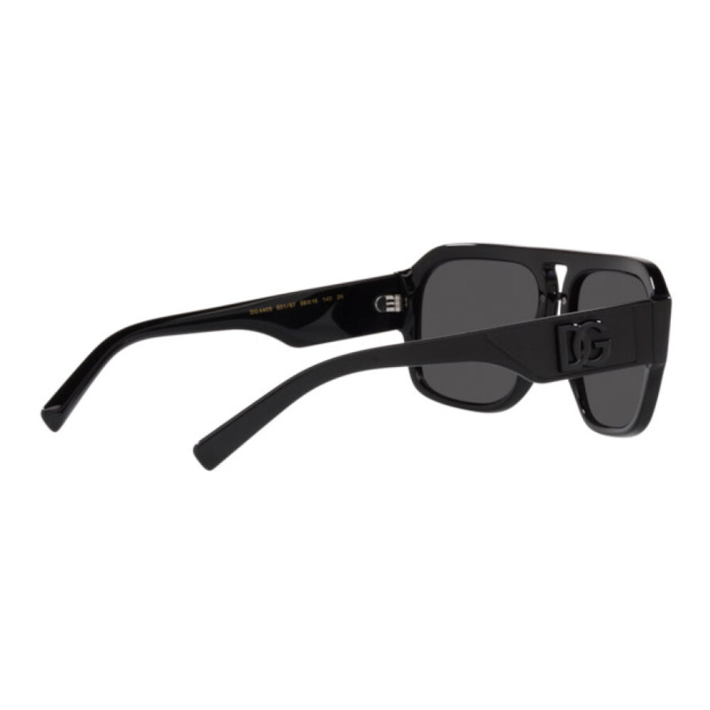 Dolce & Gabbana Men's DG4403 Pilot Solid Color Sunglasses - Black/Dark Gray