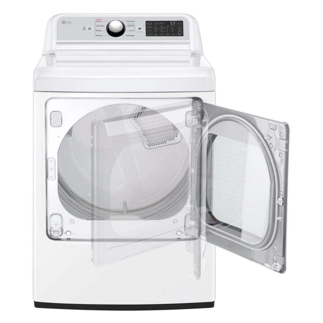 Secadora eléctrica LG DLE7400WE de carga frontal, 7,3 pies cúbicos, con WiFi inteligente, puerta de carga fácil y tecnología de secado por sensor, color blanco, con certificación ENERGY STAR