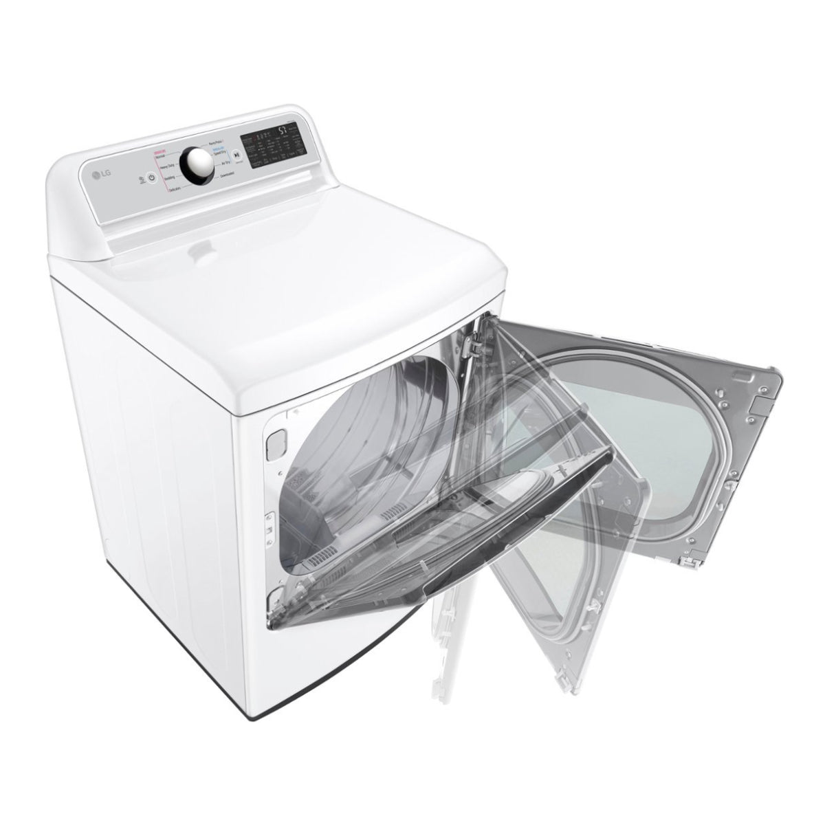 Secadora a gas inteligente LG DLG7401WE EasyLoad de 7,3 pies cúbicos, color blanco