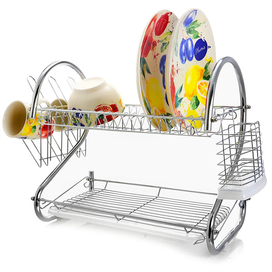 Better Chef DR224 22" Dish Rack with Cutlery Holder - Chrome - Curacao