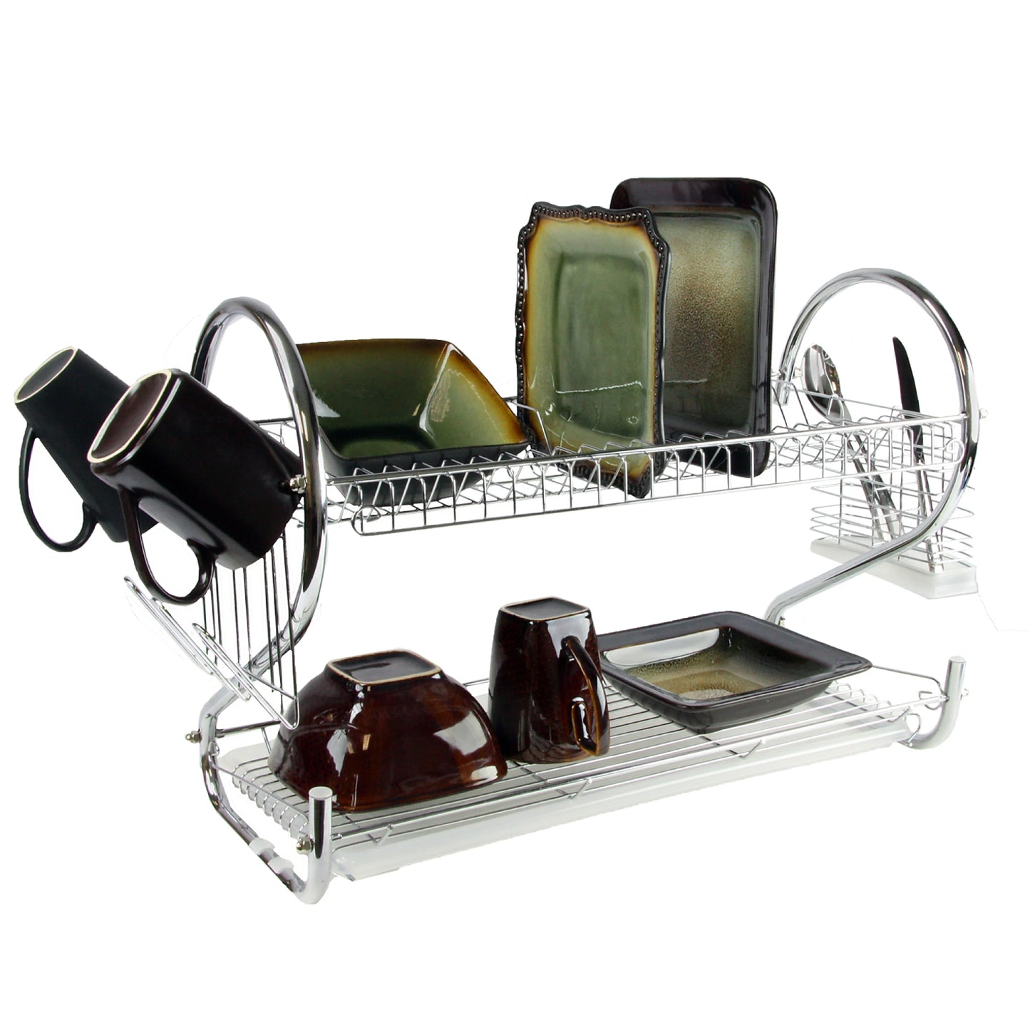 Better Chef DR224 22" Dish Rack with Cutlery Holder - Chrome - Curacao