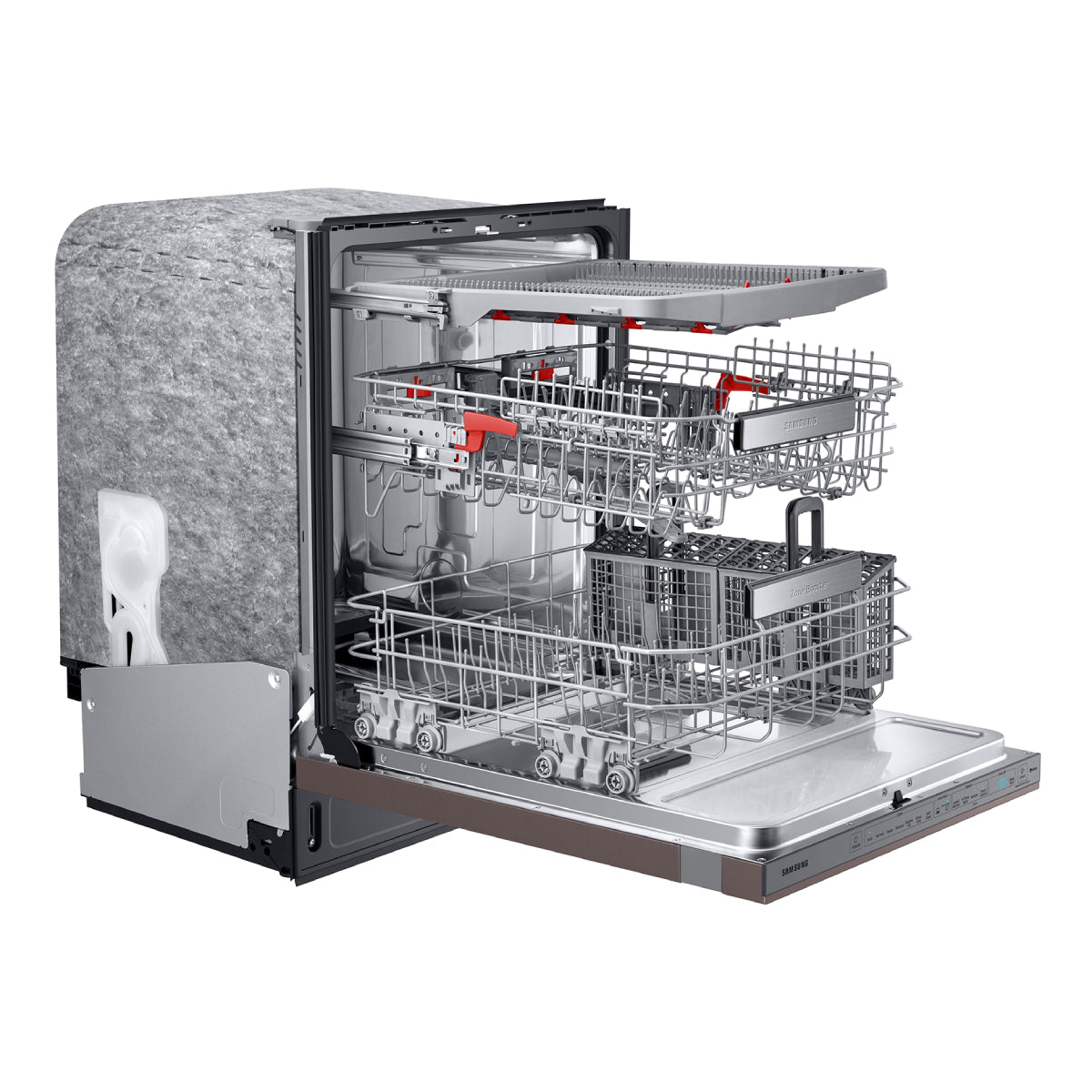 Samsung Bespoke DW80R9950UT 24" Smart 39dBA Dishwasher with Linear Wash - Fingerprint Resistant Tuscan Steel - Curacao