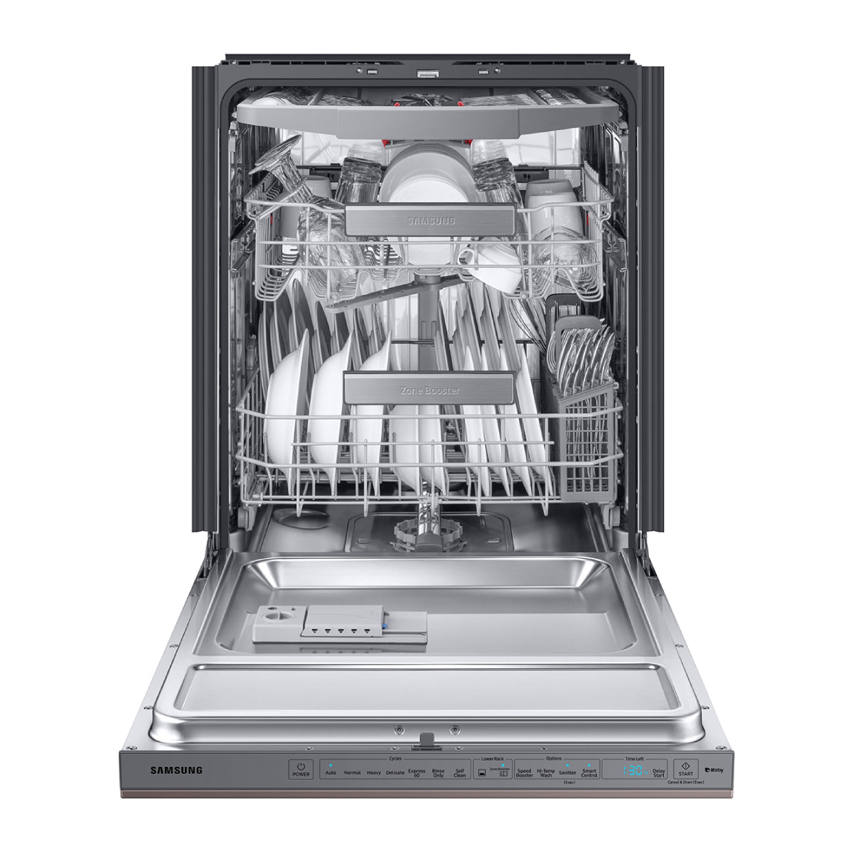 Samsung Bespoke DW80R9950UT 24" Smart 39dBA Dishwasher with Linear Wash - Fingerprint Resistant Tuscan Steel - Curacao