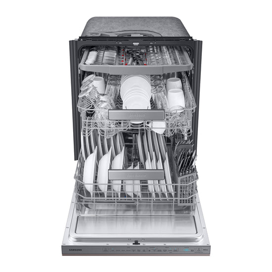 Samsung Bespoke DW80R9950UT 24" Smart 39dBA Dishwasher with Linear Wash - Fingerprint Resistant Tuscan Steel - Curacao