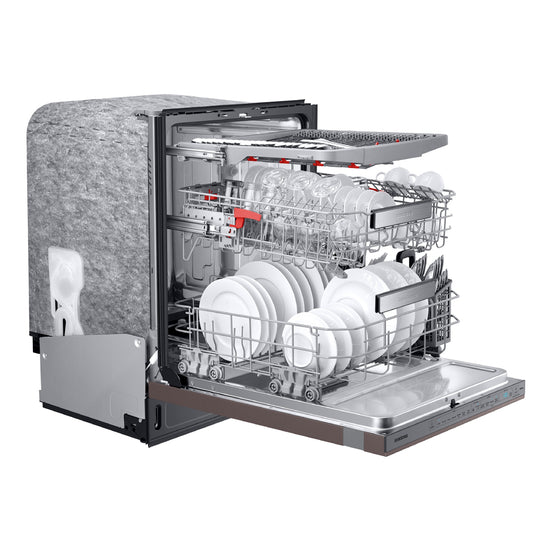 Samsung Bespoke DW80R9950UT 24" Smart 39dBA Dishwasher with Linear Wash - Fingerprint Resistant Tuscan Steel - Curacao