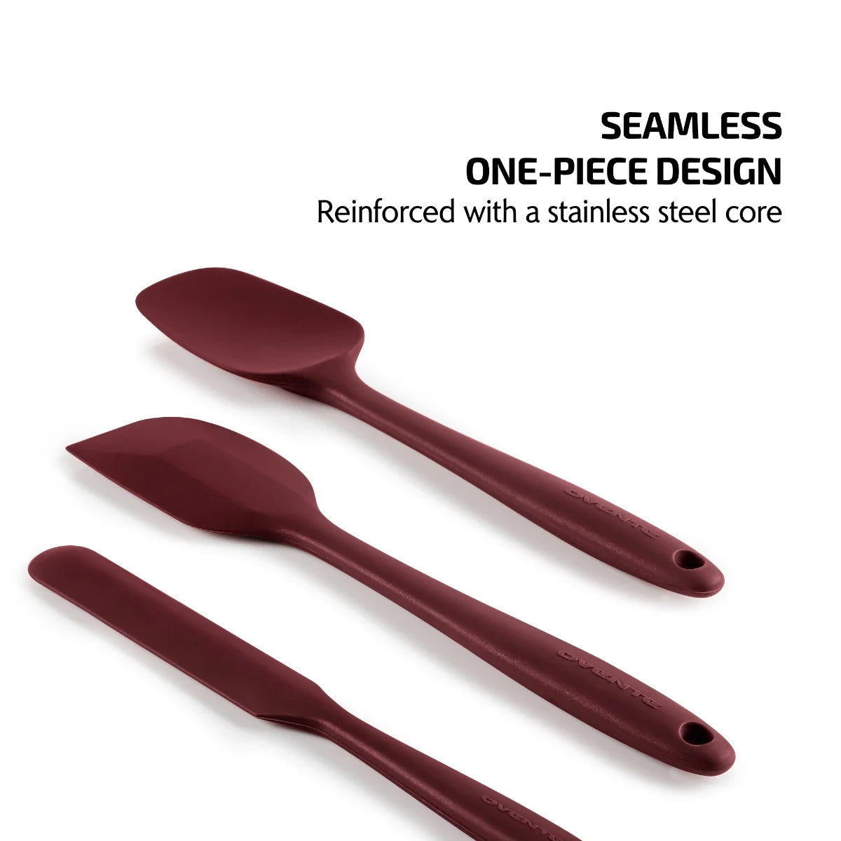 Ovente Non-Stick Spatula Set (5 Pieces) - Red