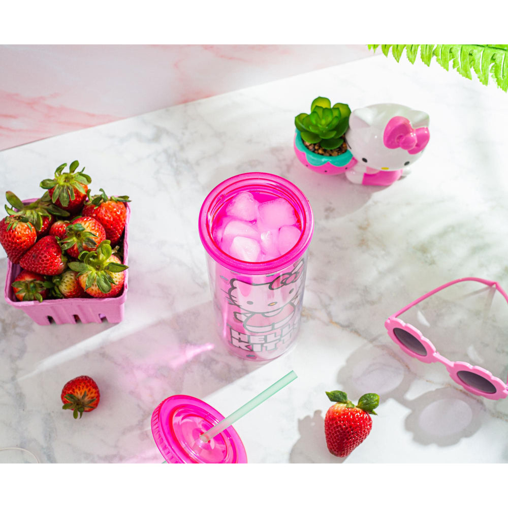 Sanrio Hello Kitty 20 oz Carnival Cup with Lid - Berry Pink