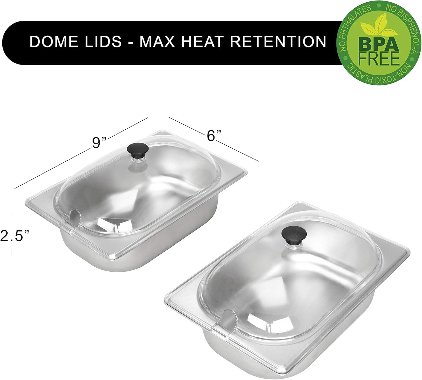 Ovente 3-Quart 2 Pan Buffet Server and Warming Tray