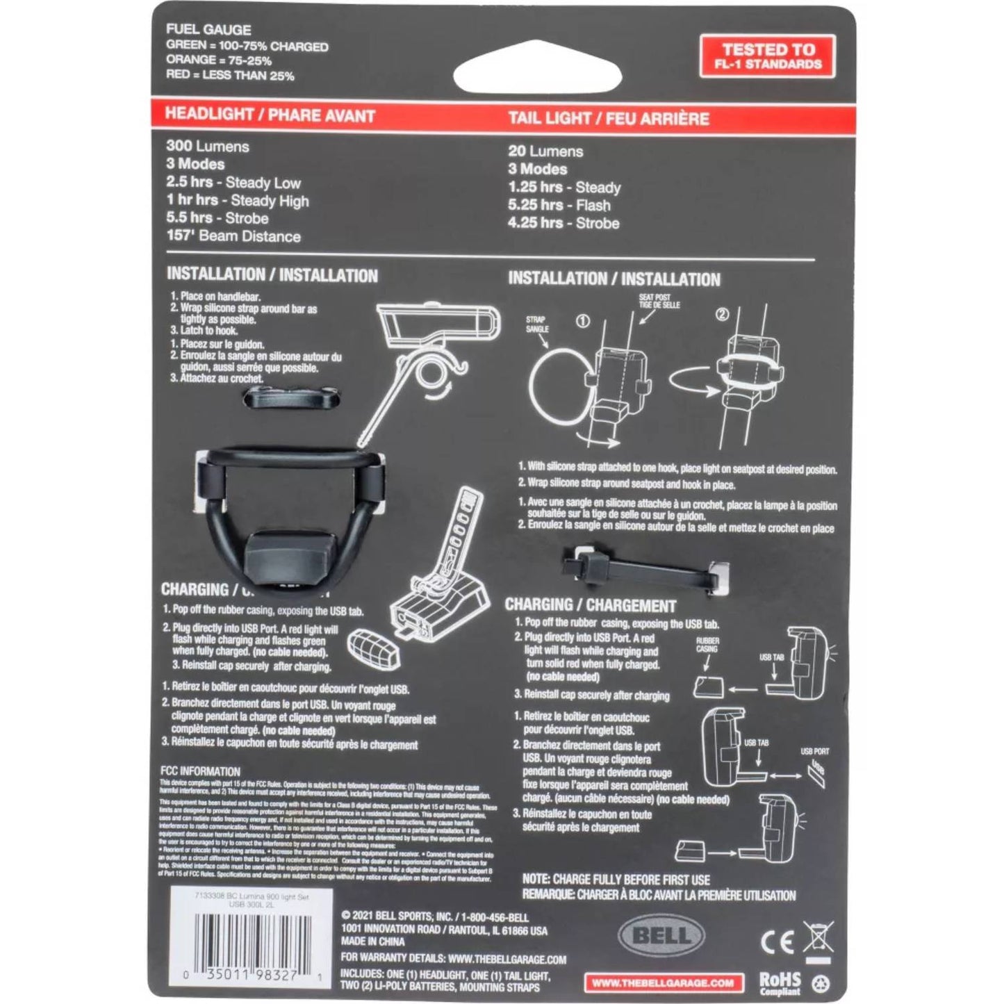 Bell Lumina 900 LED Bike Light Set