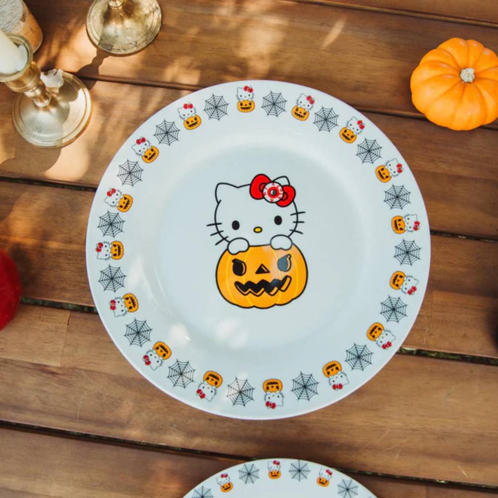 Sanrio Hello Kitty Pumpkin Boo 8" Ceramic Dinner Plate - White