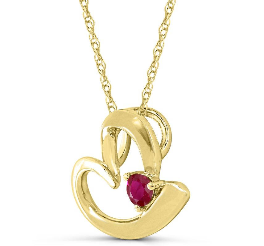 10K Yellow Gold Heart Necklace