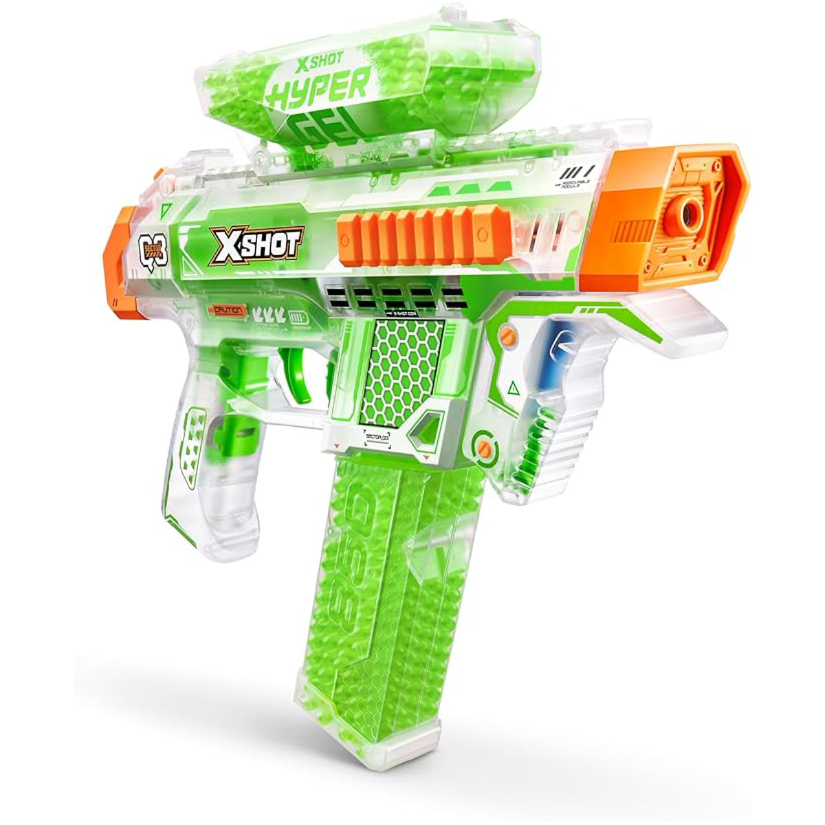 XShot Hyper Glow In The Dark Nightstrike Blaster with 5000 Gel Pellets and Protective Glass