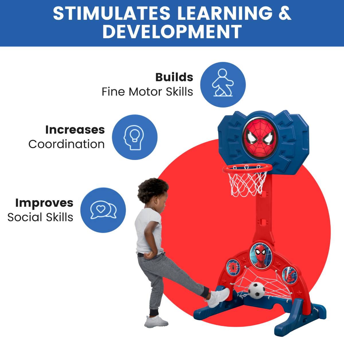 Delta Children Spider-Man 4-in-1 Sport Center Toy - Red/Blue