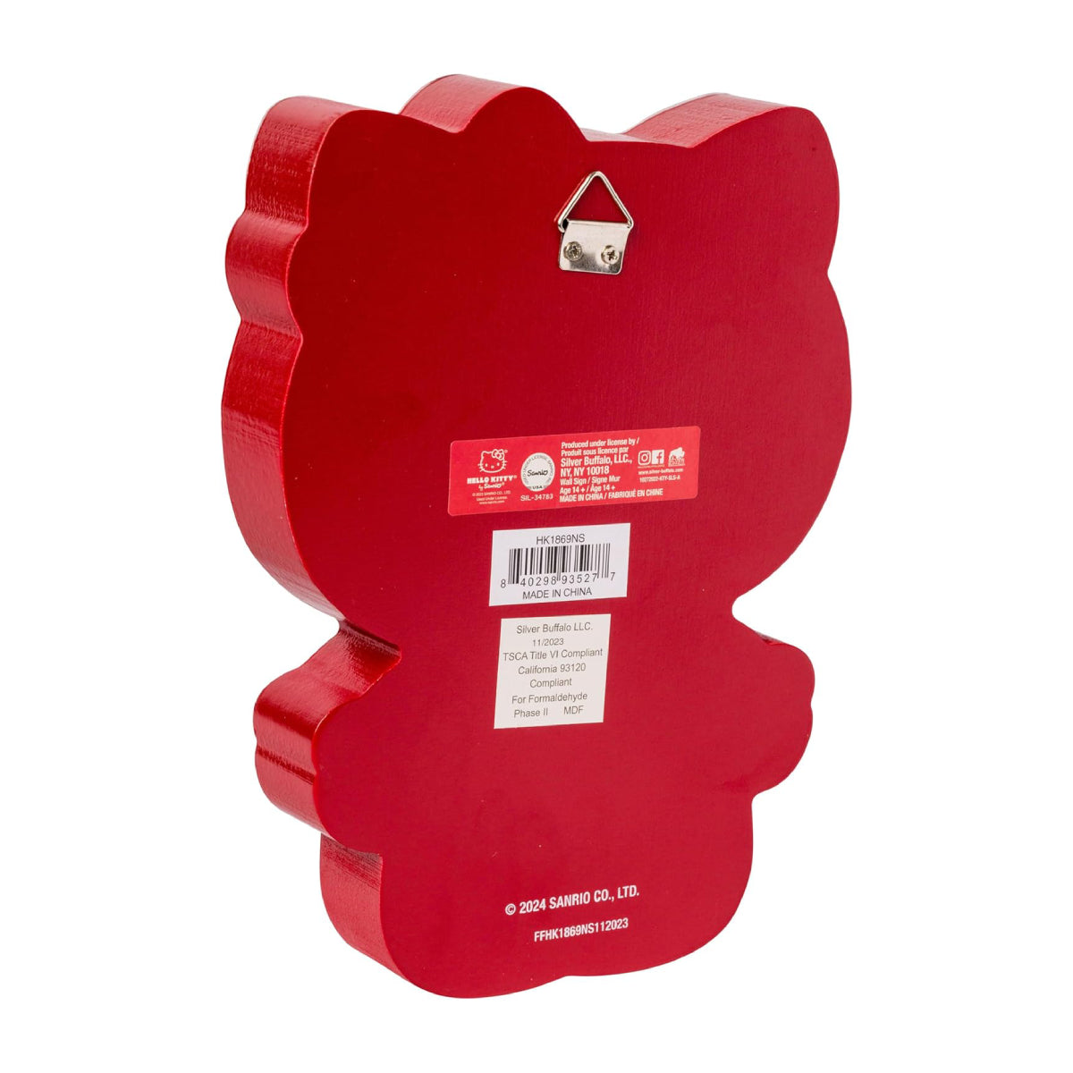 Sanrio Hello Kitty Patriotic Shine Die Cut Box Wall Sign - Multicolor