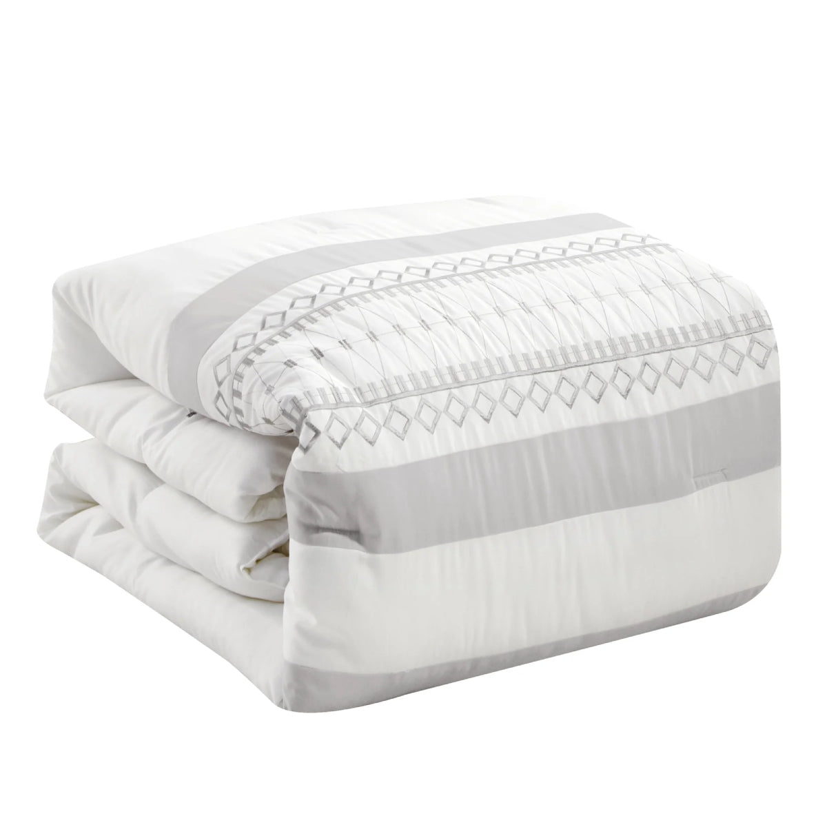 ESCA Kriti King Size Comforter Set (7- Pieces) - White