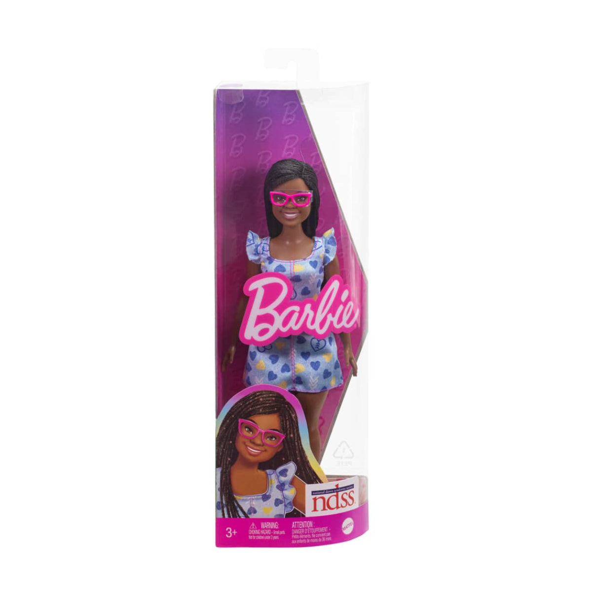 Barbie 11.5" Fashionistas Doll with Down Syndrome Wearing Heart-Print Dress
