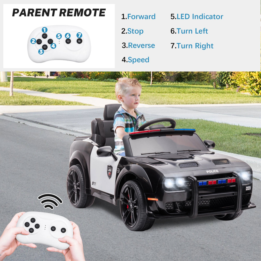 Dodge Challenger, 12V Electric Ride on Police Car with Remote Control