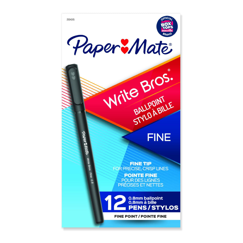 Paper Mate Write Bros. Fine Point 0.8mm Ballpoint Pens (Set of 12) - Black