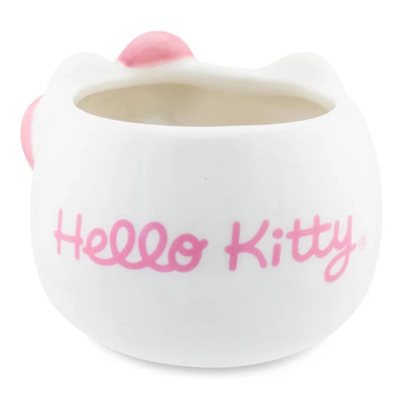 Sanrio Hello Kitty Pink Bow 3 oz Sculpted Ceramic Mini Mug - White/Pink