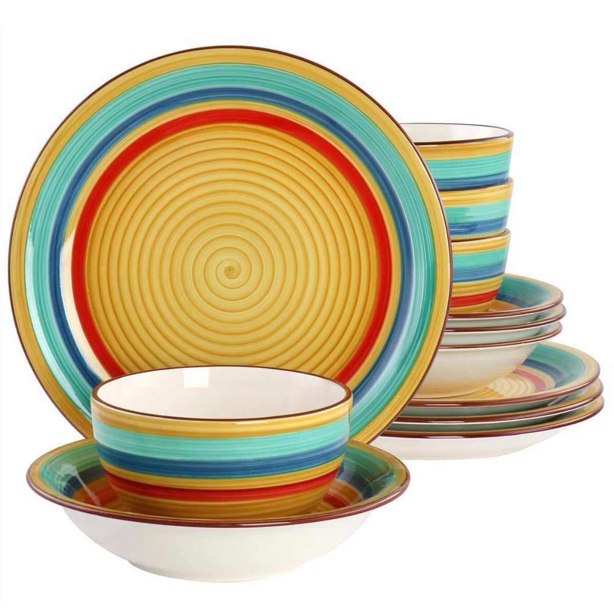 Gibson Home Rainbow Dinnerware Set (12-Pieces) - Multicolor