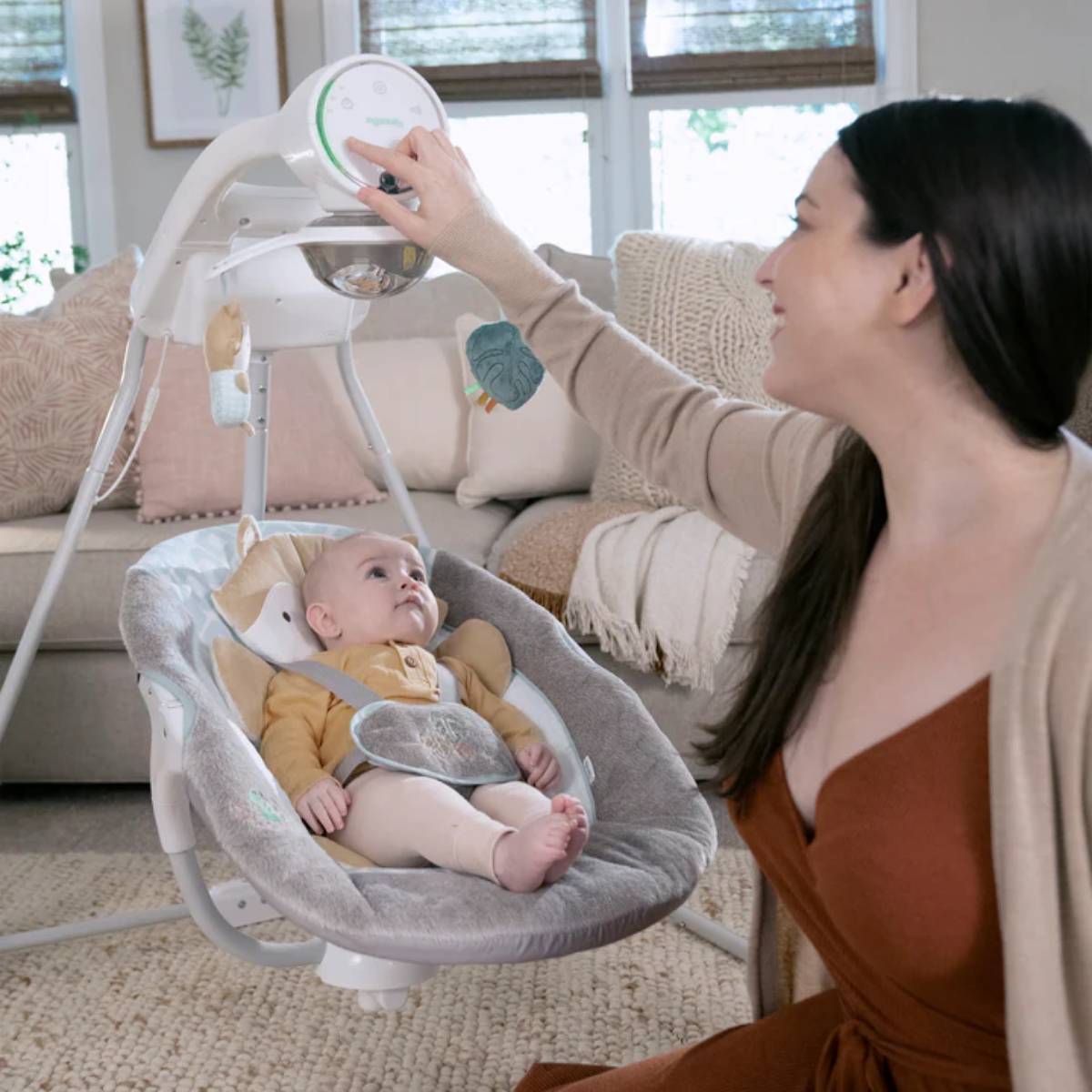 Ingenuity Kitt the Fox InLighten Soothing Swing - Grey/White