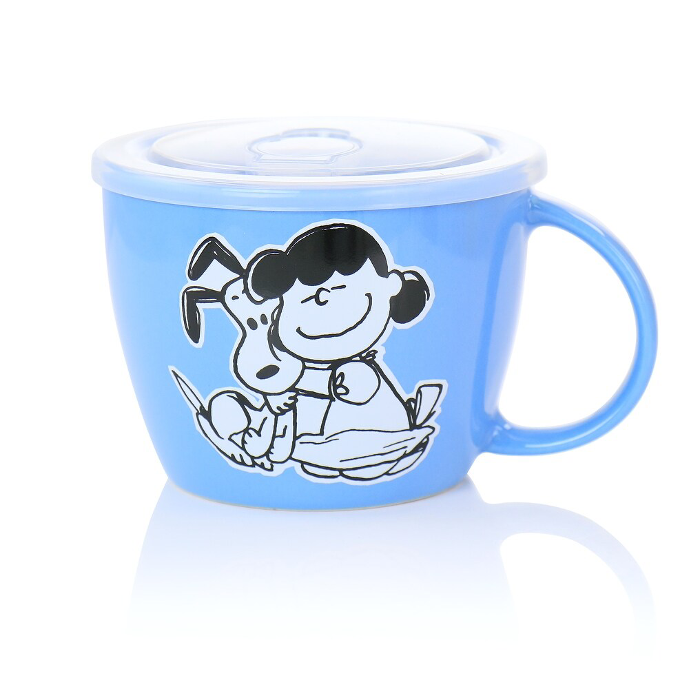 Peanuts 129409 70th Anniversary 23.5 oz Soup Bowl With Vented Lids (4 Piece) - Set