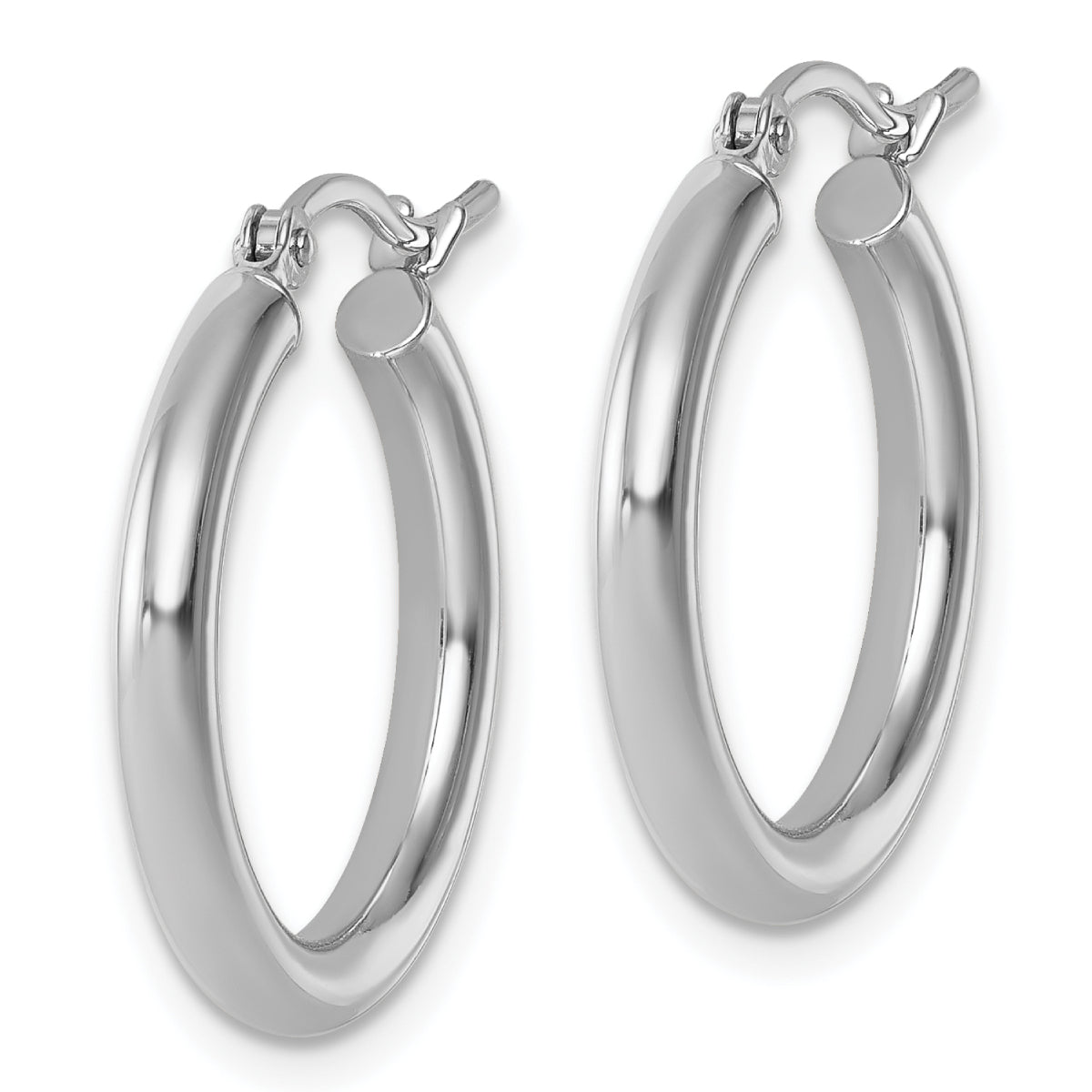 14K Leslie's Women's 2.5mm Tube Hoop Earrings in 14K White Gold