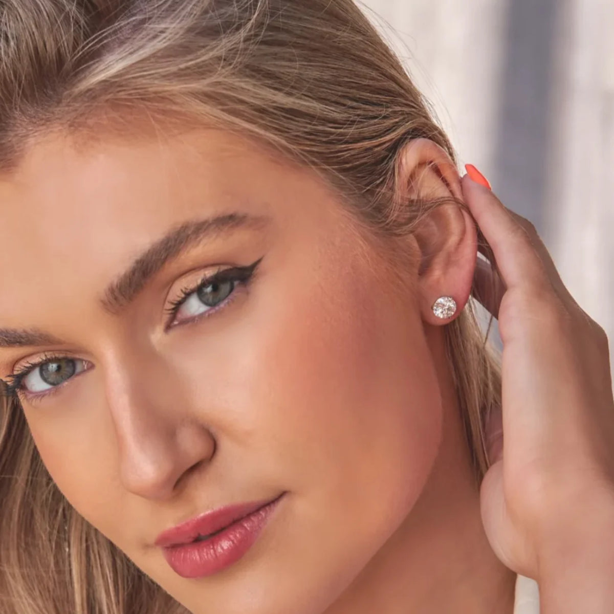 Anna Zukerman Anastasia 74 Women's 4 ct. Diamond Crystalline Stud Earrings in Platinum-Plating over 925 Sterling Silver