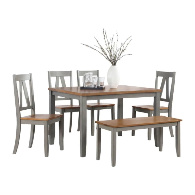Alameda Dining Table with 4 Chairs and 1 Bench by Vilo Home - Natural/Gray